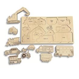 Všetko čo jazdí - drevené edukatívne puzzle - SLOVENSKÁ VERZIA