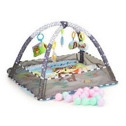 Ecotoys hrací deka 2v1 s 18 míčky Play Ball šedá
