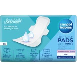 CANPOL babies Poporodní vložky s křidélky noční 8ks
