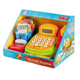 Velký moderní supermarket na kolečkách s doplňky zelený