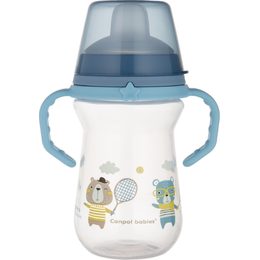 CANPOL babies Hrneček se silikonovým pítkem FirstCup BONJOUR PARIS 250ml modrý
