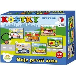 Dřevěné Kostky - Krtek a dopravní prostředky 20ks