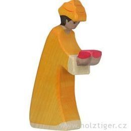 Medvídek a velké srdce - přírodní dřevěná šňůra na dudlíky (Heimess nature)