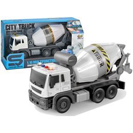 Míchačka na beton pro děti se světly a zvuky City Truck 1:16 bílá