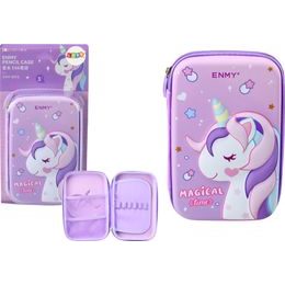Penál s jednorožcem 3D fialový