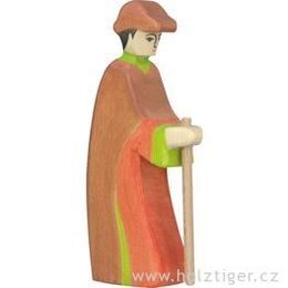 Pastýř s holí (série III) - dřevěná postavička do betlému