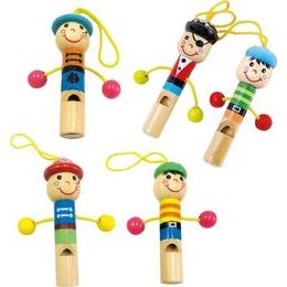 Dřevěná píšťalka panáček s poutkem