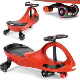 Ecotoys gravitační odrážedlo se svítícími koly Spinner - červené