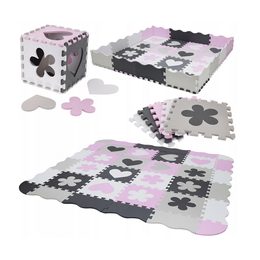 Výuková pěnová podložka Vzory 36ks růžová