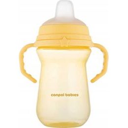 CANPOL babies Hrneček se silikonovým pítkem FirstCup 250ml žlutý