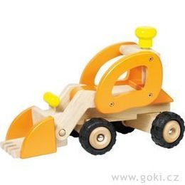 Dřevěné auto oranžový bagr