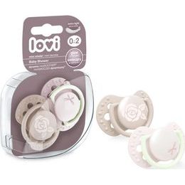 Lovi Silikonové dynamické dudlíky 0-2m, Baby Shower Girl - růžové