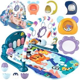 Hrací deka s piankem Tygřík - modrá