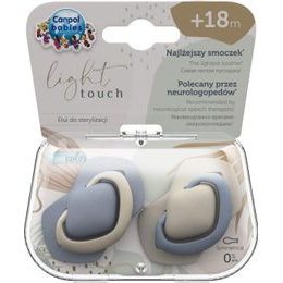 Canpol Babies Canpol Babies Sada 2 ks symetrických silikonových dudlíků, 18m+, PURE COLOR modrý