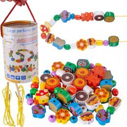 Sada na výrobu dřevěných korálků Wooden Beads 70 kusů
