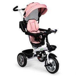 Ecotoys dětská tříkolka s otočným sedadlem 2v1 růžová