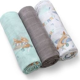 Bambusové plenky šedá/máta