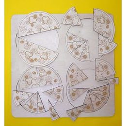 Pizza - zlomky - dřevěné edukativní puzzle