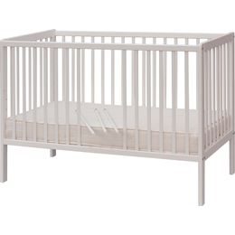 Dětská postýlka Scarlett DOMINIK s vyndavacími příčkami borovice - bílá 120 x 60 cm