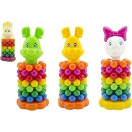 Skládanka - pyramida s kroužky - mix 3 druhy