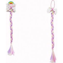 Gumička do vlasů s mašlí a s dlouhým barevným copem