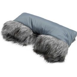 Rukávník na kočárek s kožešinou grafitový