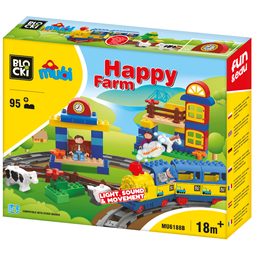 Blocki Mubi stavebnice Veselá farma se světlem a zvukem 95 dílů