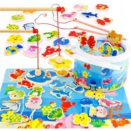 Doris dřevěné rybičky na lovení na magnet 20 kusů