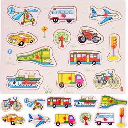 Dřevěné puzzle VOZIDLA 12 dílků