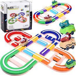 Postavte si autodráhu s auty dinosaury, 143 dílků