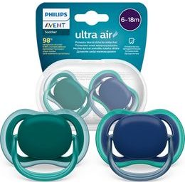 Dětský dudlík 0-6m Phillips Avent air night - zelená 2ks
