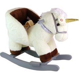 Houpací jednorožec plyšový bílý