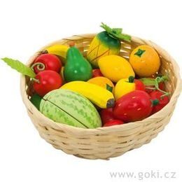 Dětský krámek - ovoce v košíku, 23 ks