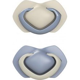 Canpol Babies Canpol Babies Sada 2 ks symetrických silikonových dudlíků, 0-6 m+, PURE COLOR modrý