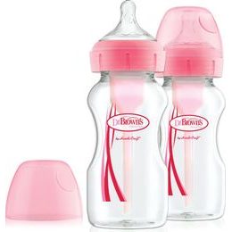 Dr.Brown´s Láhev antikolik Options+ široké hrdlo 2x270ml plast růžová