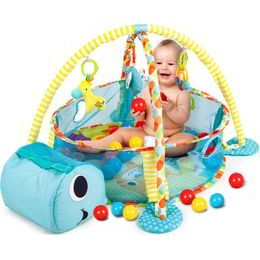Ecotoys hrací deka s 30 míčky Turtle modrá