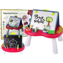 Vzdělávací tabule na stolečku 2v1 + fixy, křídy, hra