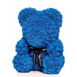 Medvídek z růží tmavě modrý Rose Bear 40 cm