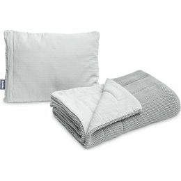 Pletená sada z mušelínu do postýlky a kočárku Sensillo šedá