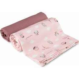 CANPOL babies Mušelínová plena BONJOUR PARIS 2 ks 70x70 cm růžová