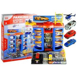 Majlo Toys parkovací garáž s výtahem a helikoptérou + 3 autíčka