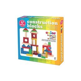 Přírodní dřevěná stavebnice 30 ks barevná