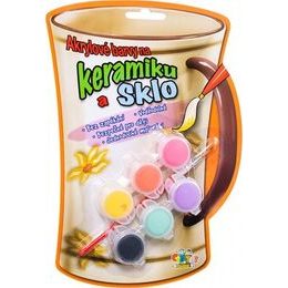 Akrylové barvy - 6ks se štětcem