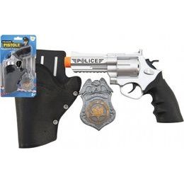 Policejní pistole v pouzdru s odznakem