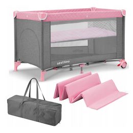 Dětská turistická postýlka Sesttino Lia Plus 65 x 125 cm pink