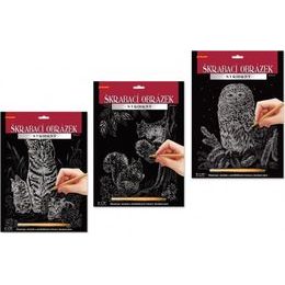 Škrabací obrázek stříbrný A4