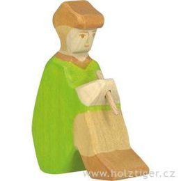 Pastýř s flétnou (série III) - dřevěná postavička do betlému