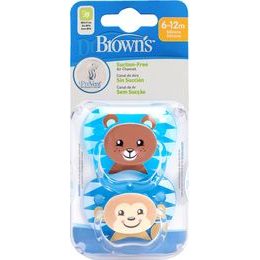 Dr Brown's Ortodontický dudlík Prevent svítící, 2ks, 0-6m, modrý