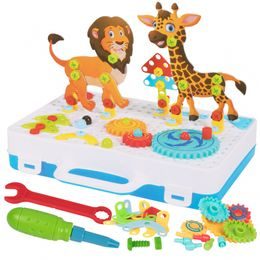 Konstrukční 3D stavebnice se zvířátky a šroubovákem Magic Panel 209 ks