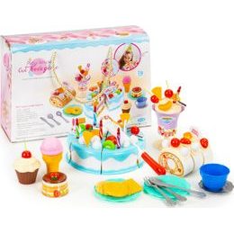 Ecotoys narozeninová sada Dort modrá 80 součástí